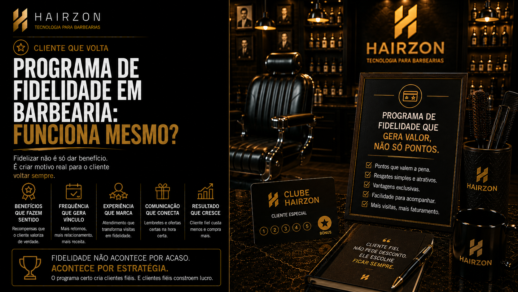 Cliente recebendo carimbo em cartão de fidelidade digital durante atendimento na barbearia